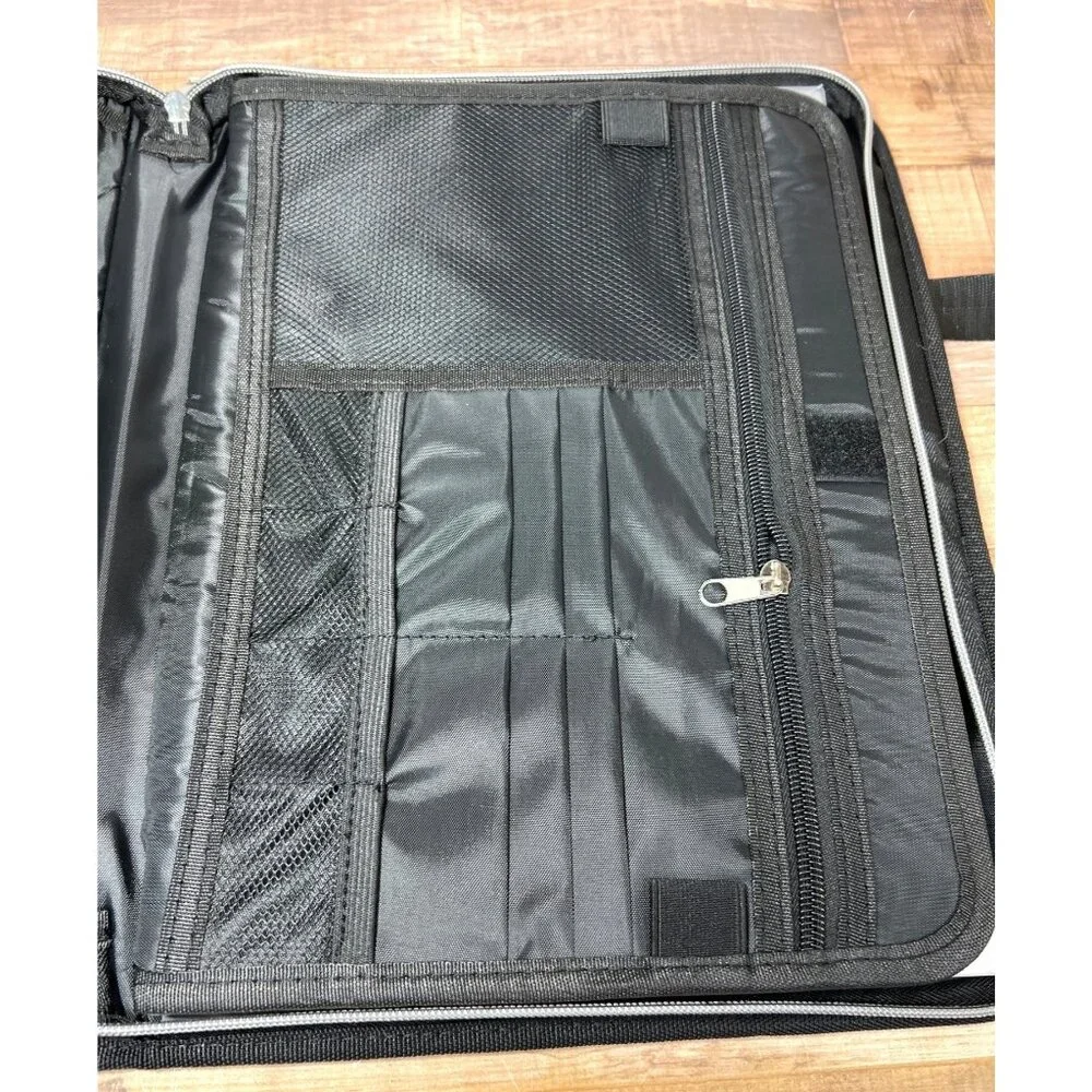 Professional Black Expandable Document Organizer With Zipper Closure